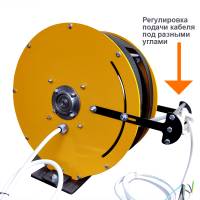 Кабельная силовая инерционная катушка LIFTEL, 5х1,5, 15м с регулировкой