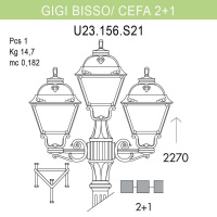 Уличный фонарь Fumagalli Gigi Bisso/Cefa 2+1 U23.156.S21.BXF1R