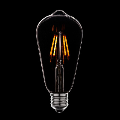 Лампа светодиодная диммируемая E27 4W груша прозрачная 056-755
